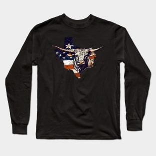 Texas longhorn sticker Long Sleeve T-Shirt